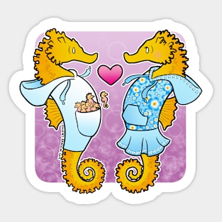 Seahorse Heart Sticker